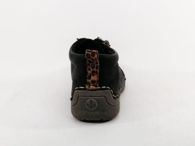 Chaussures confort femme RIEKER 52514 noires souples, zip et lacets