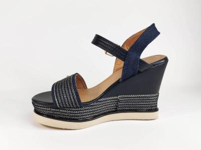 Sandale bleu marine compensée TOM TAILOR 8094302 femme