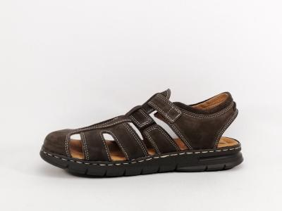 Sandale homme confortable cuir marron souple ORLAND 24023 fabrication Portugal