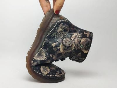 Boots fourrées femme fleuries originales et confortables RIEKER 53632 tendance