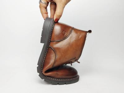 Bottine homme cuir camel souple confortable chic destockage LONDONS LIFE 162675 à pas cher