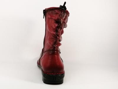 Bottine en cuir souple rouge BRAN’S 13639 femme Fabrication Espagne