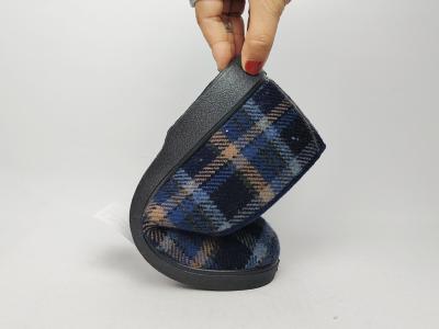 Charentaise homme chausson fourré en laine NOCTIS Bonsoir à pas cher marine à carreaux