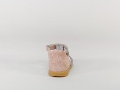 Sandale bebe fille premiers pas en destockage BOPY reality arrière fermé cuir rose