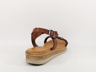 Sandale femme confortable cuir marron fabriquée en Espagne JORDANA 2734