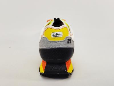 Sneakers homme tendance destockage VON DUTCH volf white orange confortable à pas cher
