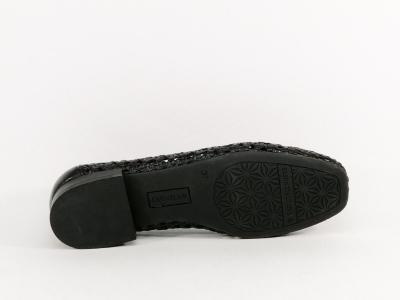 Ballerine femme cuir tressé noir souple chic et confortable destockage CARMELA 161470 tendance 