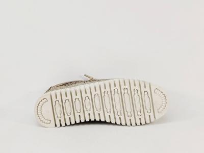 Baskets sans lacets femme cuir or très souple chic et confortable destockage CARMELA 162327