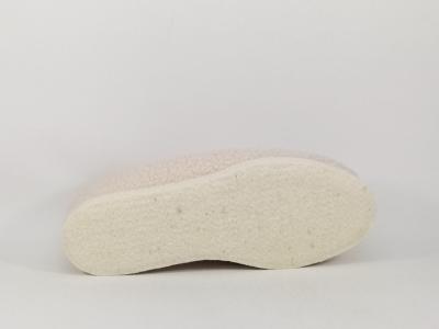 Charentaise femme made in France semelle feutre confort fourrée laine BOSSI charente blanc cassé