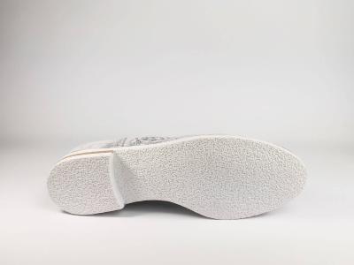 Derby original MORAN'S Vitesse en cuir blanc et argent pour femme