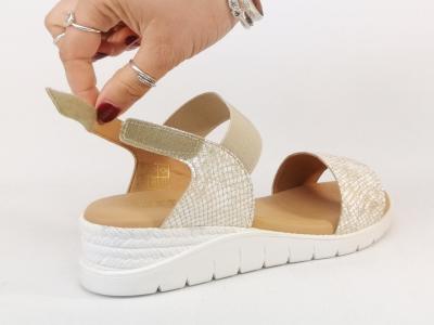 Sandale compensée femme chic semelle mémoire de forme confortable destockage COTEMER Varamy OR