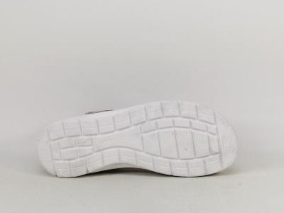 Sandale femme semelle amovible grand confort chic cuir blanc argent CAPRICE 28716 pieds larges