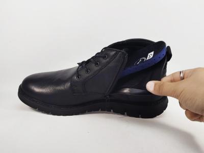 Chaussure montante homme cuir noir souple confortable en destockage IMAC ARA 454026