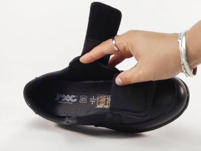 Chaussure homme pieds larges cuir noir à scratch grand confort destockage IMAC 851470