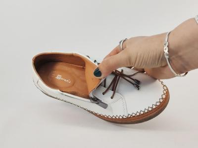 Chaussures sans lacets femme cuir blanc chic tendance confortable MORAN'S kozip