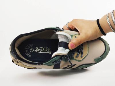 Sneakers homme tendance destockage VON DUTCH volf kaki confortable à pas cher