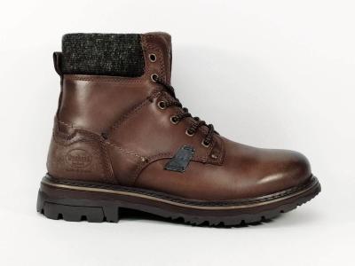 Boots homme cuir marron montante à lacets zip destockage DOCKERS 51GL001