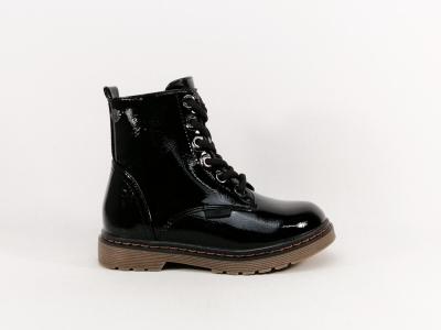 Bottine fille bébé vernis noir tendance et confortable en destockage XTi 150254 à pas cher