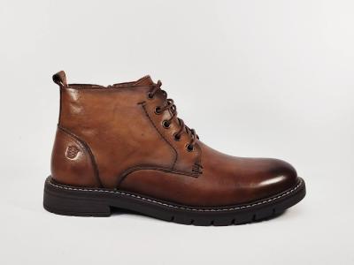 Bottine homme cuir camel souple confortable chic destockage LONDONS LIFE 162675 à pas cher