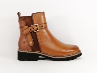 Bottines femme camel cuir souple confortables et légères destockage CARMELA 160976