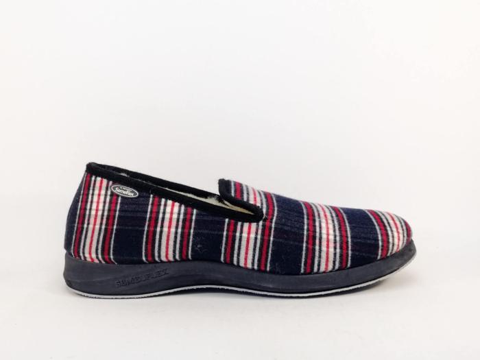 Charentaise homme grande taille chausson fourré à carreaux destockage SEMELFLEX tommflex pas cher