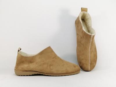 Chausson fourr laine femme chaud et confortable camel SOCA 0362  pas cher