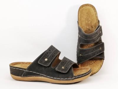 Mule femme cuir confort velcro noir tendance RELAXITY melba  pas cher