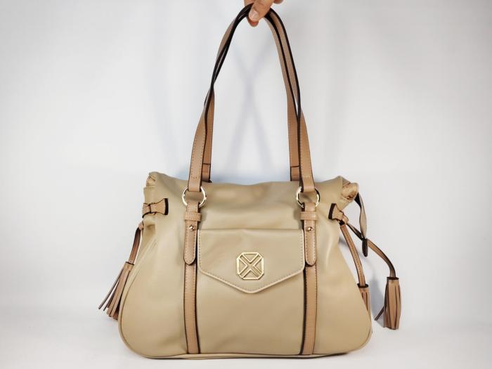 Sac épaule femme grandes anses chic tendance taupe en destockage XTi 184545 à pas cher