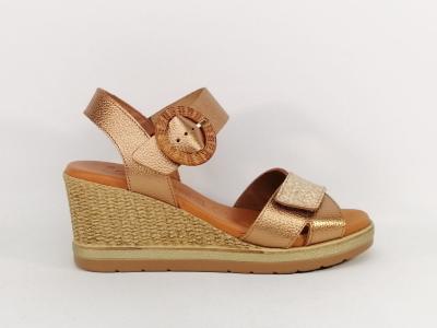 Sandale compensée femme chic et confortable cuir cuivre souple JORDANA 4529