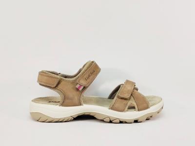 Sandale marche femme confortable pieds larges cuir beige marmot destockage IMAC 758850