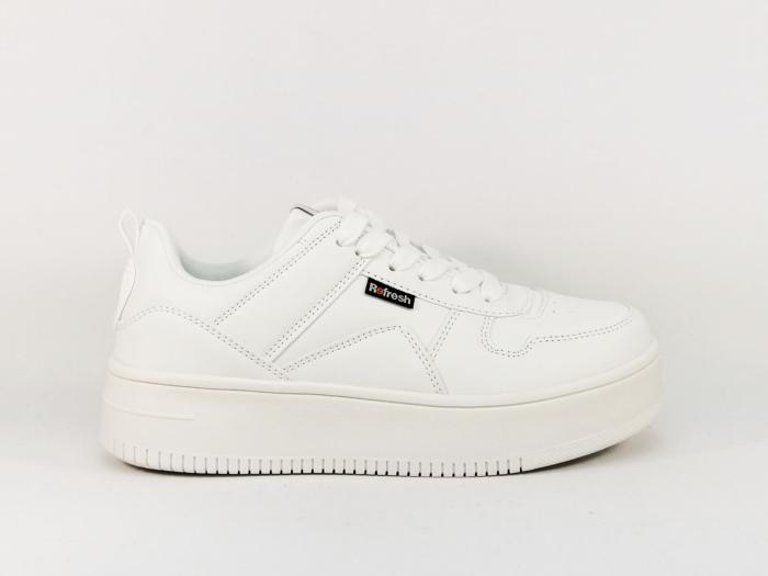 Sneakers femme chic blanche confortable à pas cher destockage REFRESH 170504