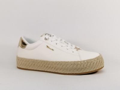 Basket blanche femme destockage TAMARIS 23713 chic et confortable à pas cher
