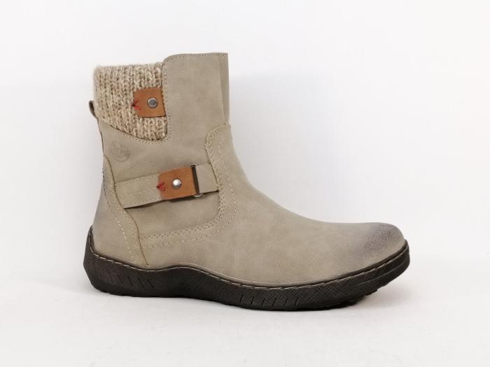 Boots fourrée femme confortable gris à pas cher destockage SOFTRELAX 42202