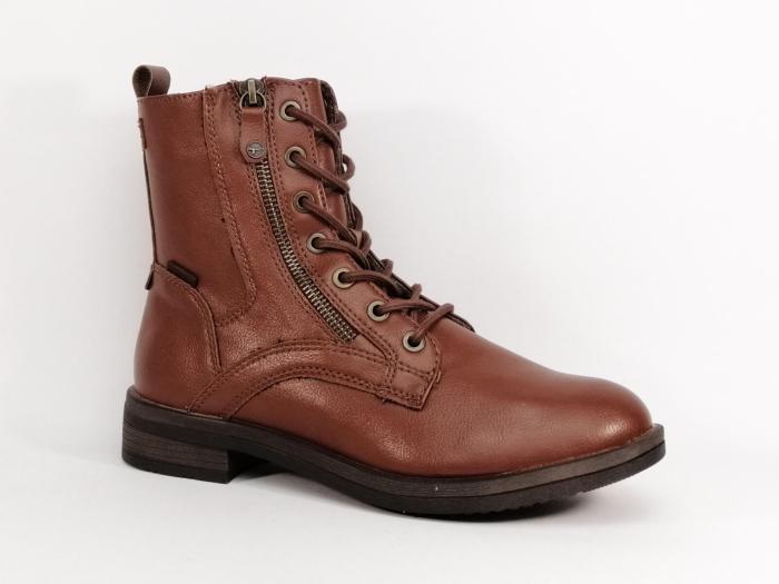 Bottine à lacets femme TAMARIS 25107 en destockage marron à pas cher style rangers