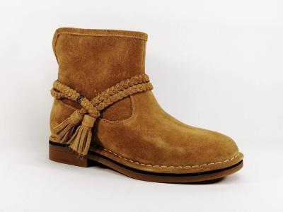Bottine cuir camel Destockage HUSH PUPPIES Charity pour Femme