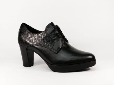 Derby chic  talon destockage TAMARIS 23309 en cuir noir