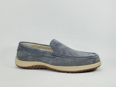 Mocassins cuir homme très souples confortables gris bleu MORAN'S varopi