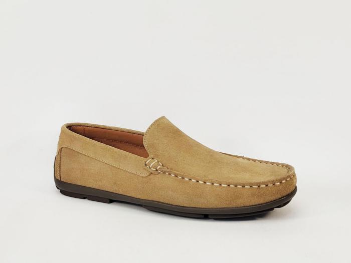 Mocassins homme daim cuir souple beige confortable et chic ORLAND 2022 arena