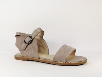 Sandale cuir gris beige grande pointure femme destockage HUSH PUPPIES Abia