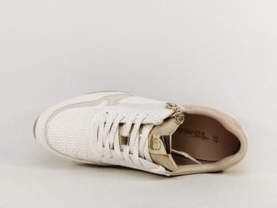 Basket de ville femme chic blanche à pas cher confortable TAMARIS 23603-42 vegan