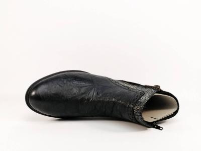 Bottine RIEKER 75585 confortable en cuir noir pour femme