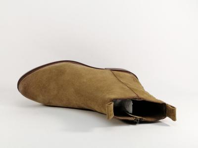 Bottines plates femme cuir nubuck taupe confortable et souple destockage CARMELA 160930 TAUPE