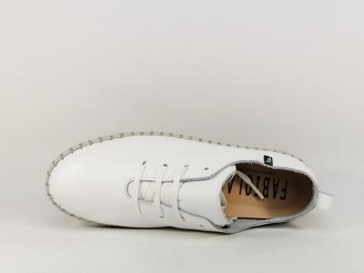 Chaussure blanche femme cuir souple chic et confortable FABIOLAS 20300 fabrication Espagne