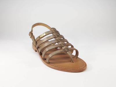 Sandale femme tout cuir gris en destockage TROPEZIENNES Heriberi
