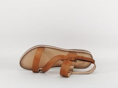 Nu pied fille tendance cuir camel destockage LILYBELLULE felixa à pas cher