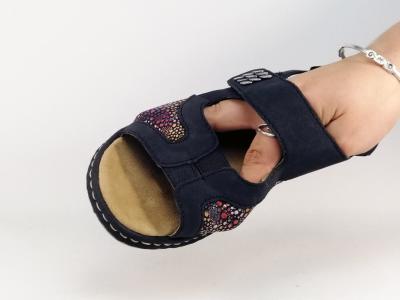 Sandale femme confortable pied sensible hallux valgus tissu souple extensible RIEKER 65989