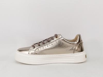 Basket de ville femme chic confortable en cuir bronze en destockage CARMELA 161762 légère à pas cher