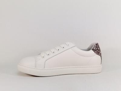 Basket femme chic cuir blanc BISOUS destockage BONS BAISERS de PANAME à pas cher