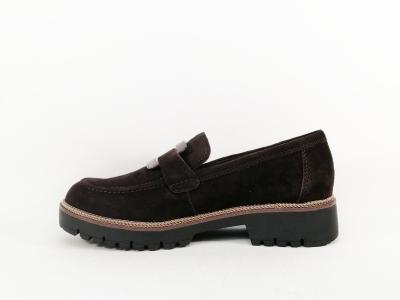 Mocassin femme élégant cuir marron mocca chic et confortable TAMARIS 24722