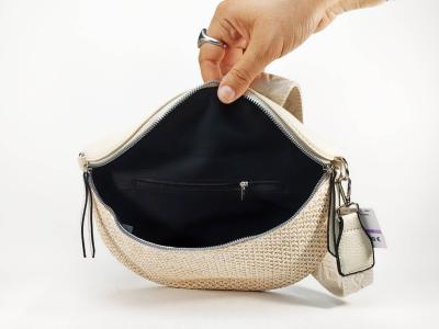 Sac banane femme pas cher chic beige raphia tendance MARO S12-27 offwite